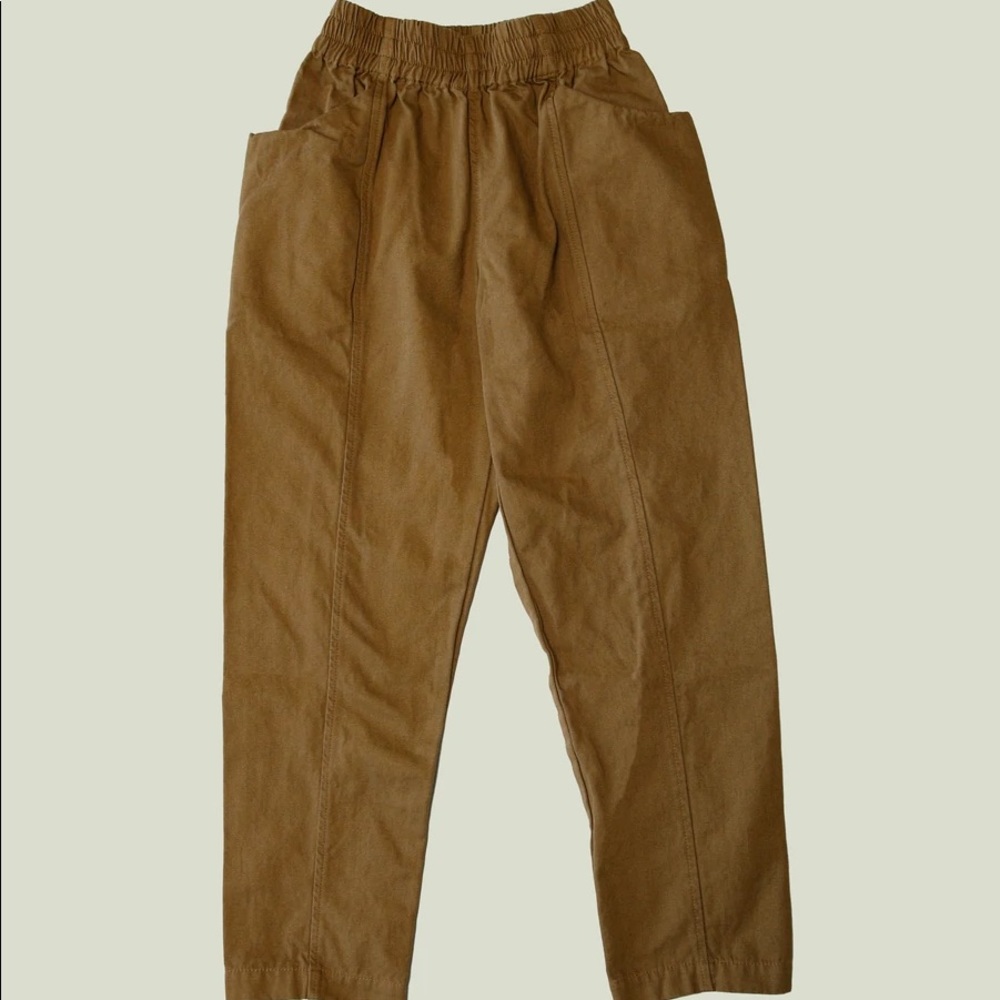 Elizabeth Suzann Studio - Clyde Work Pants in Upcycled Cotton Canvas- M, Clay